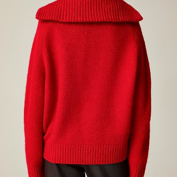 J. Crew Johnny-collar sweater with ribbed trim (L) Soft Cozy Black Knit Sweater - Picture 2 of 3